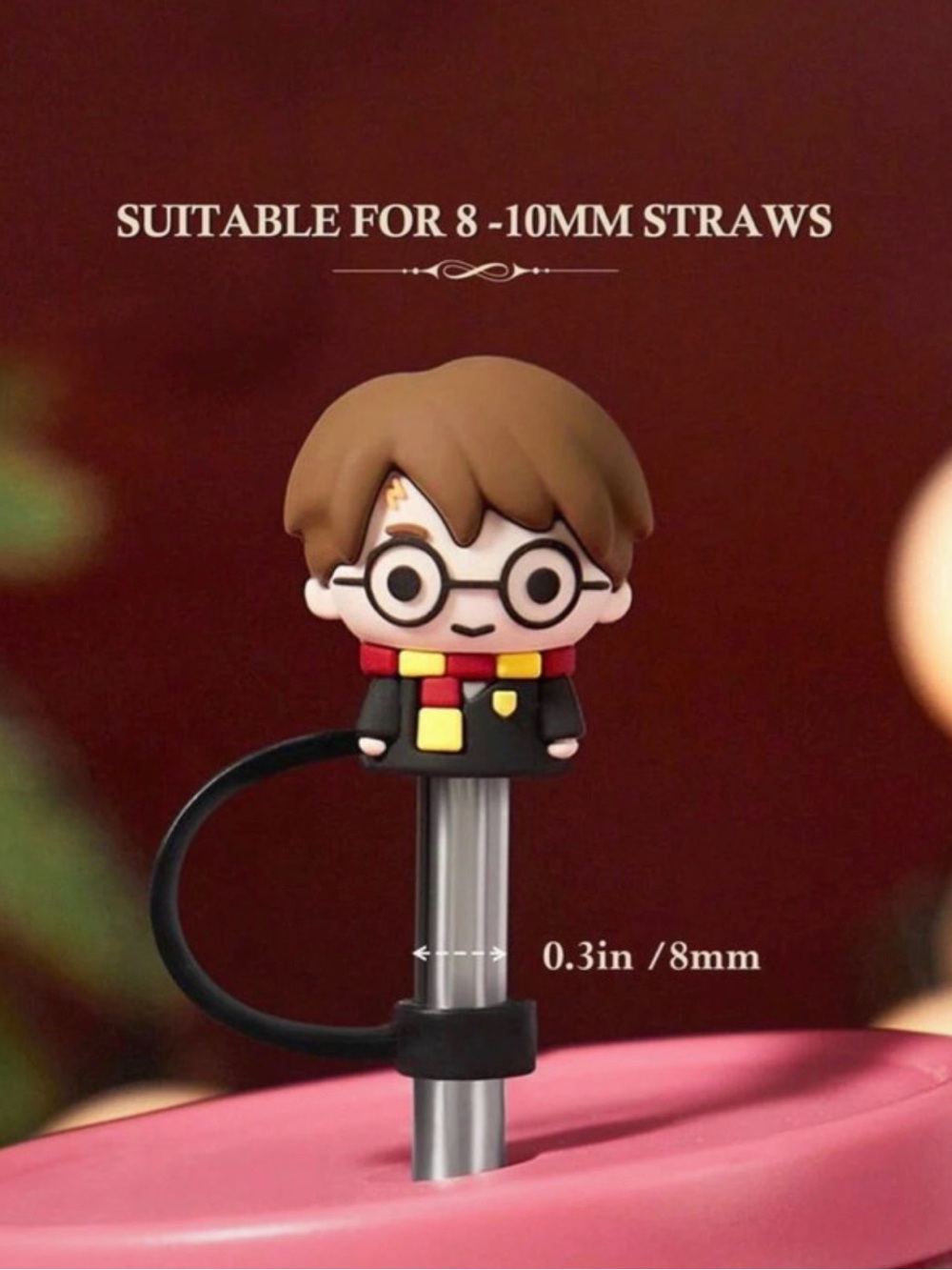 Harry Potter x1 pieza tapa antipolvo reutilizable para pajilla